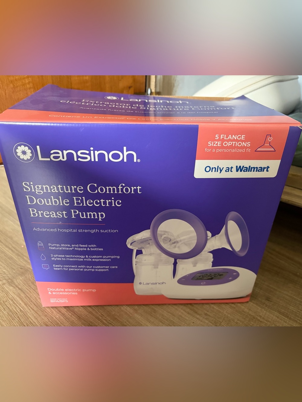 Lansinoh Double Electric Breast Pump in Purple and White
